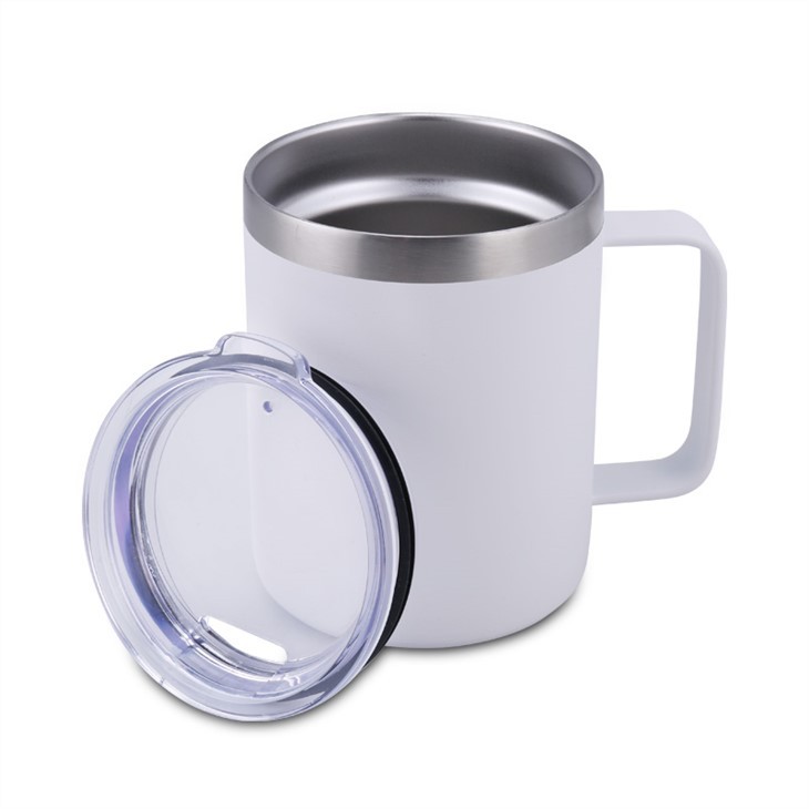 Mug caife inslithe balla dúbailte bán íon bán